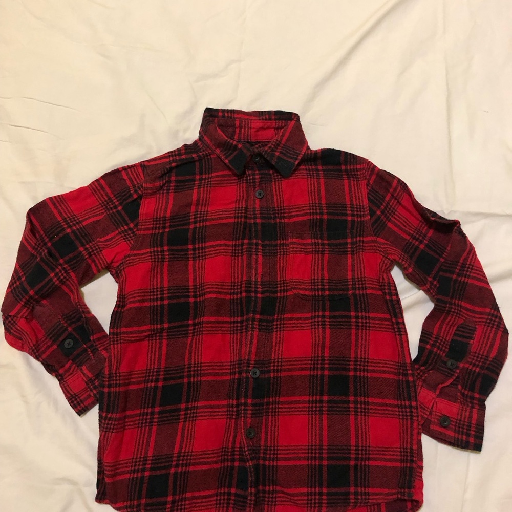 Red Plaid Kids Shirt